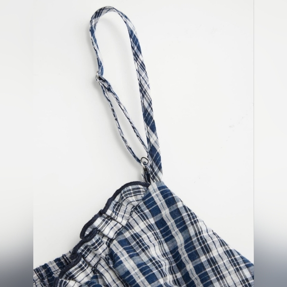 CIDER Gingham Babydoll Tank Top Blue Plaid Size Large NWT 2026 - Picture 5 of 5